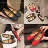 Fashion Retro Style Square Toe Women's Mary Jane Shoes Elegant Shallow Dress Flats Leather Footwear for Ladies