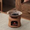 Retro Ceramic Candle Tea Roaster & Frying Tray Set