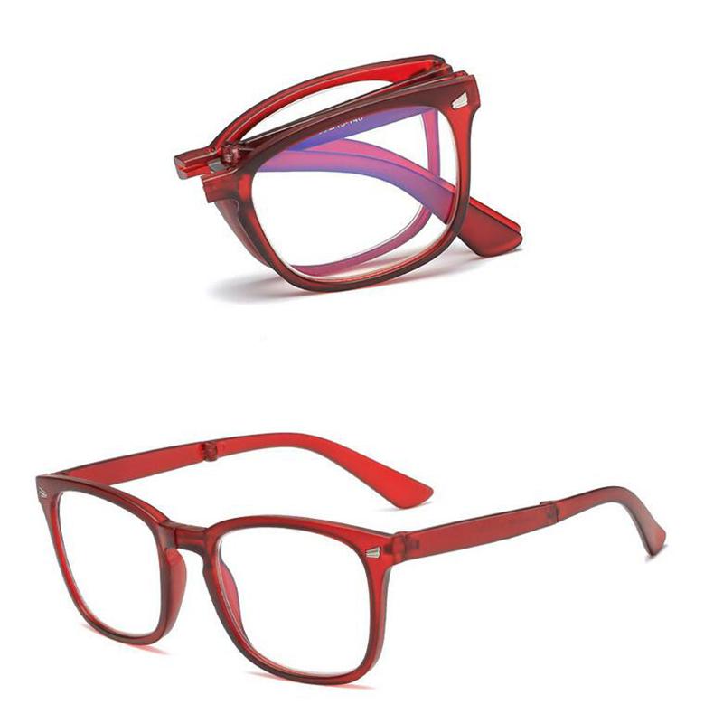 Folding Photochromic Glasses Retro Gray Square Prescription Eyewear Diopter 0 to -6 0 for Nearsighted 0