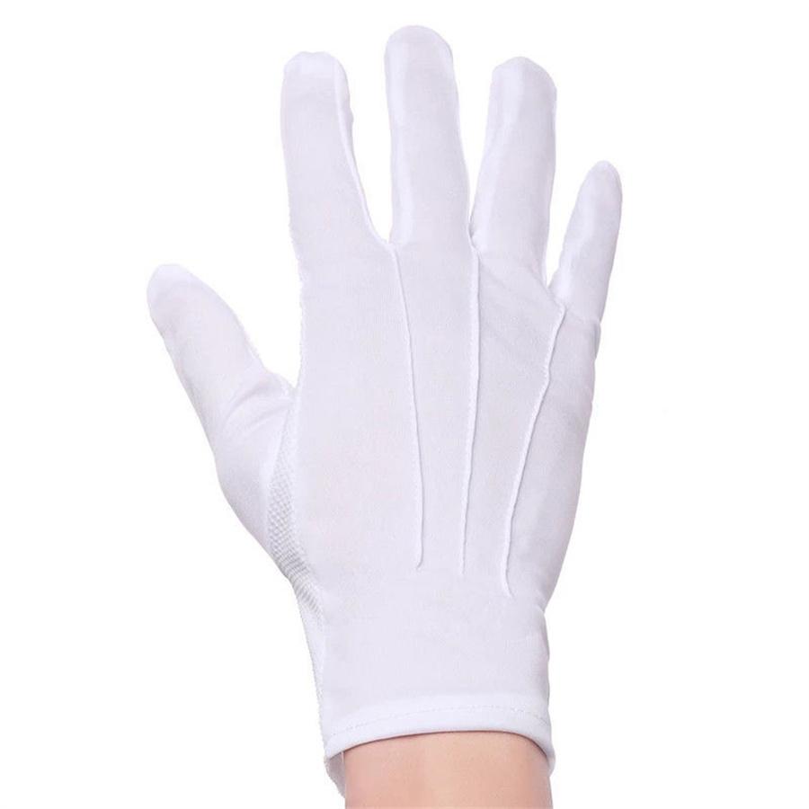 Guanti Formali Bianchi in Cotone, Guanti Traspiranti per Parate e Cerimonie per Uomo e Donna