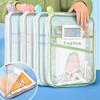 Sac de Rangement pour Papeterie A4 Double Couche Maille Sac à Maquillage Grande Capacité Organisateur Dossiers Fournitures Scolaires Bureau Sac à Papeterie