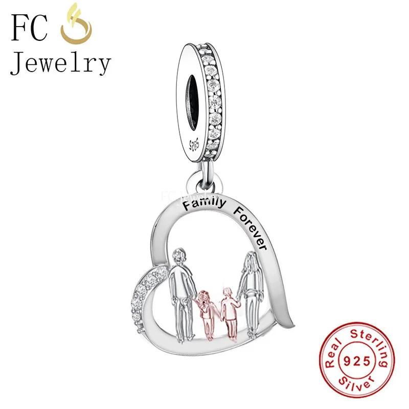 

FC Jewelry Fit Original Pan Charm Bracelet 925 Silver Family Father Daughter Mother Son Baby Bead For Making Berloque