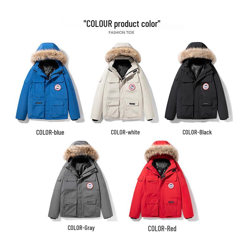 JEANSWEST Men's Hooded Padded Winter Jacket with Fur Collar