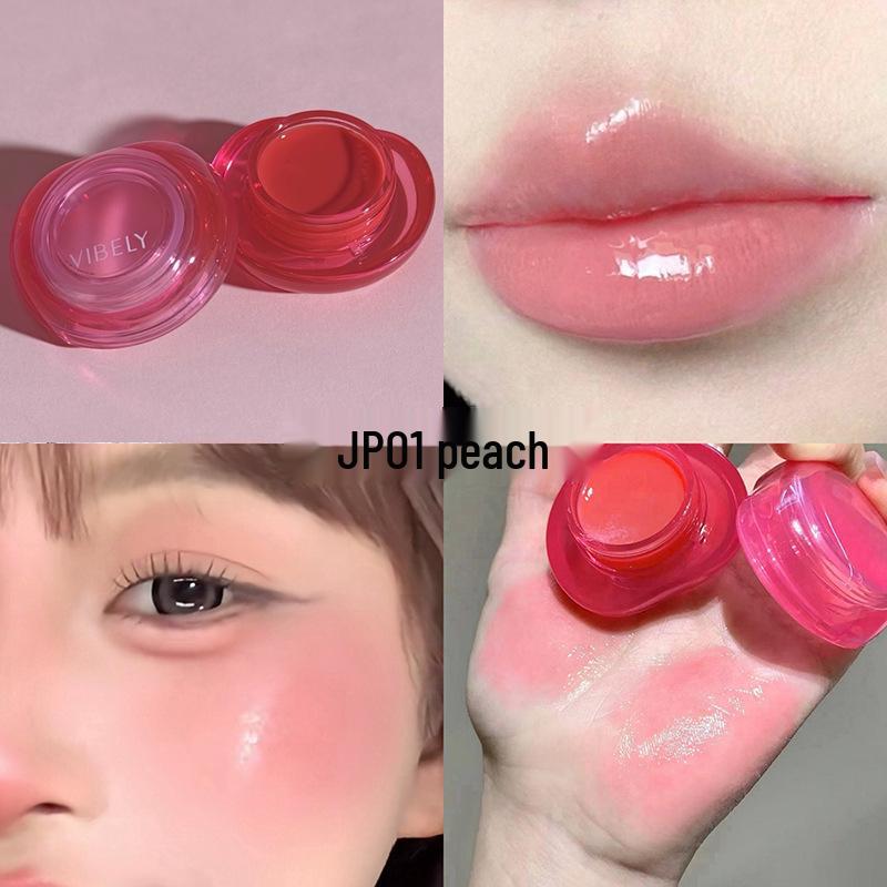 

VIBELY Hydrating Jelly Lip & Cheek Cream: Moisturizing Blush for Watery Glow, Whitening Complexion, Korean Makeup.