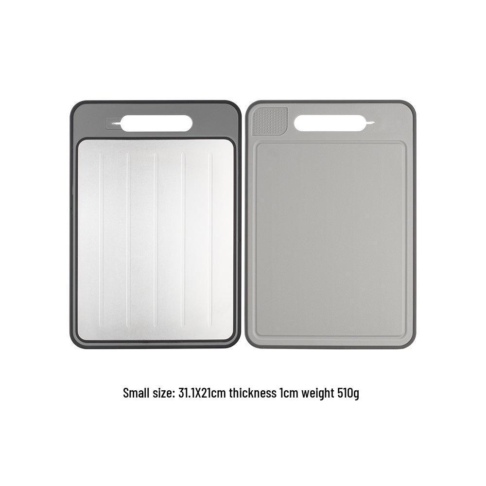 

Multifunctional Cutting Board with Sharpener and Garlic Grinder, Aluminum Alloy Double-Sided Defrosting Board Square