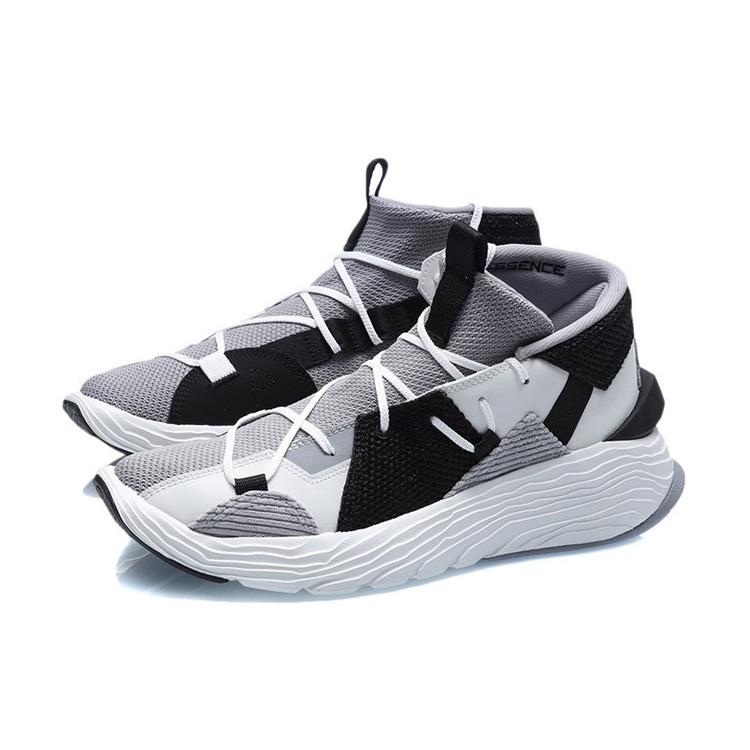 New LINING Essence Basketball Shoes Men Low Top Gray Black AGBQ073-2