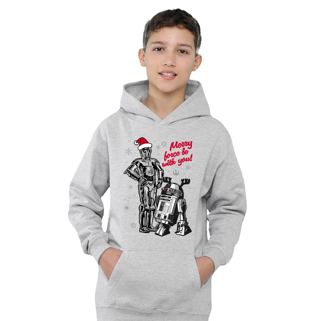 Star Wars Childrens/Kids Merry Christmas Droids Pullover Hoodie