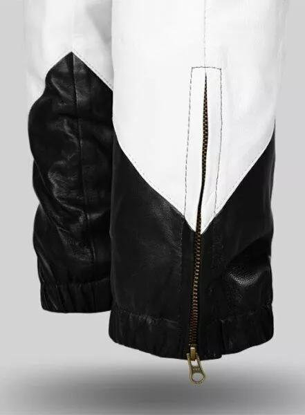 Men Motorcycle Handmade  Leather Pant Black &White Designer Genuine Lambskin Stylish Biker