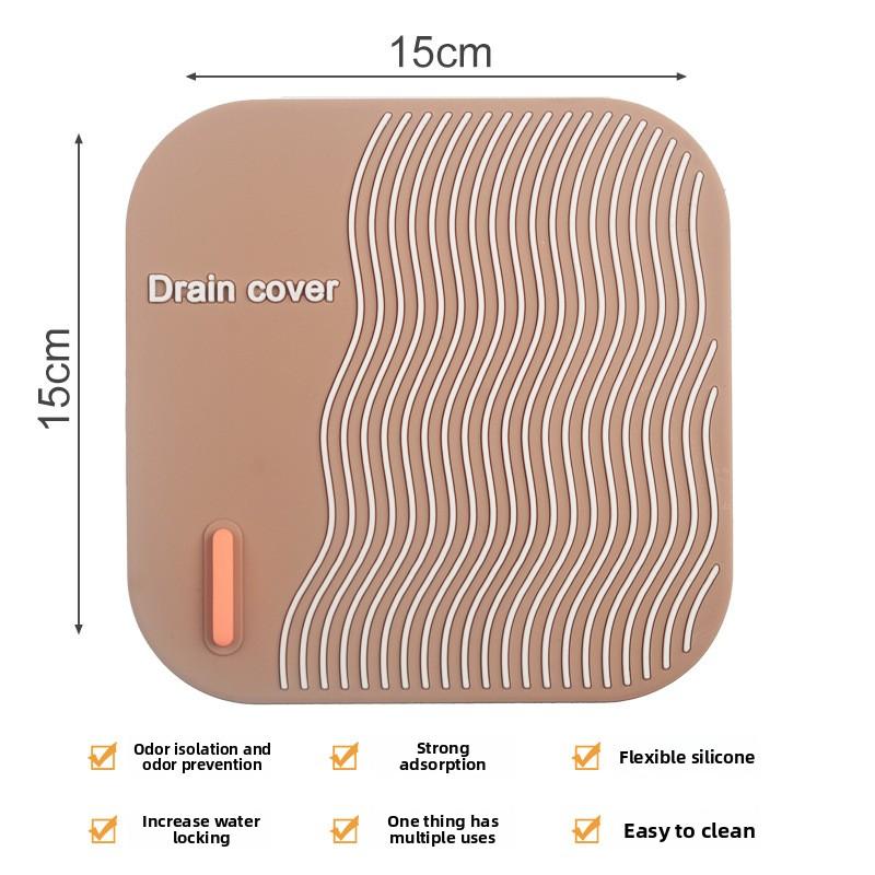 Quadratische Linien Bodenablaufabdeckung, Geruchsstopp-Pad, Badezimmer, Toilette, Badezimmer, Haarfilter, Küche, Insektensicheres Silikon Abwasserrohr