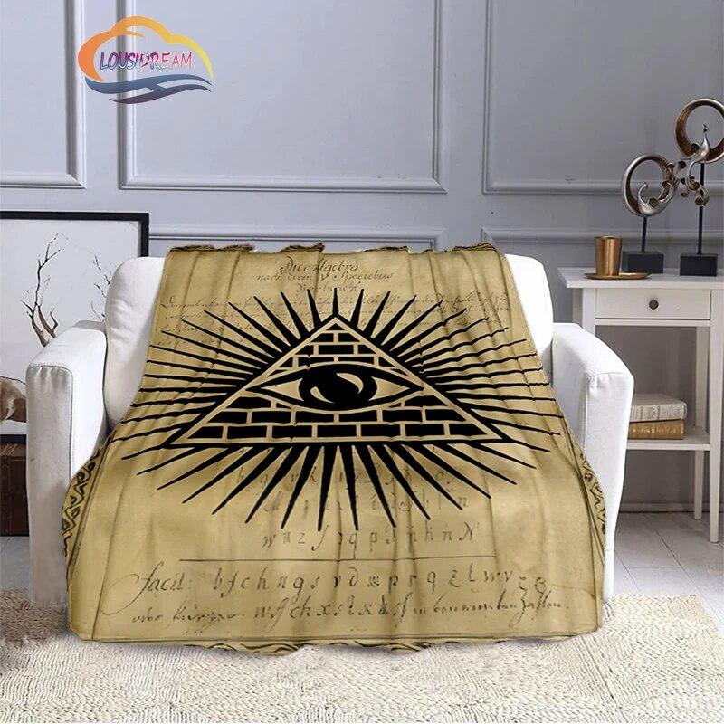 Fashion Patterns Masonic Portable Sofa Blanket Freemason Flannel Warm Four Seasons Camping Blanke Freemasonry Multi Size Blanket