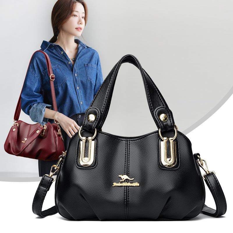 Textured Portable Messenger Small Bag for Women 2025 New Fashionable and Versatile Work Commuting Small Square Bag Multi-layer Large Capacity