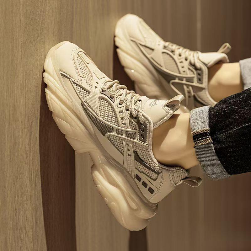 2025 new summer breathable men's shoes heightening samurai dad shoes platform mesh shoes casual sports trendy shoes