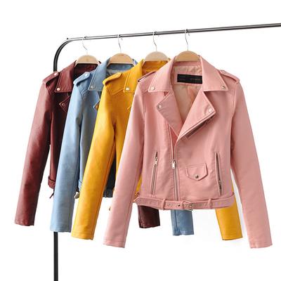 Women's Faux Leather Leather Jacket.
