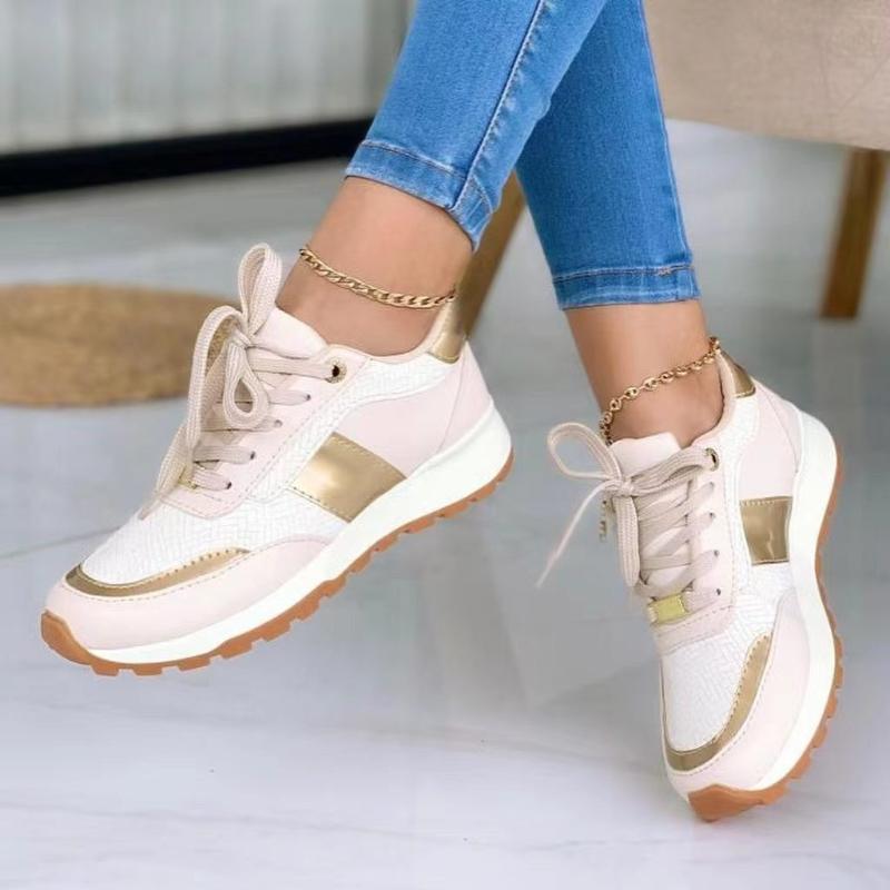Fashion Ladies Casual Shoes Fashion Thick Soled Flat Heel Breathable Sports Sneakers Outdoor Walking Light Weight Shoes zapatillas