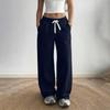 Pantaloni Larghi Colorati da Donna con Tasche Ampi Dritti Casual Palazzo