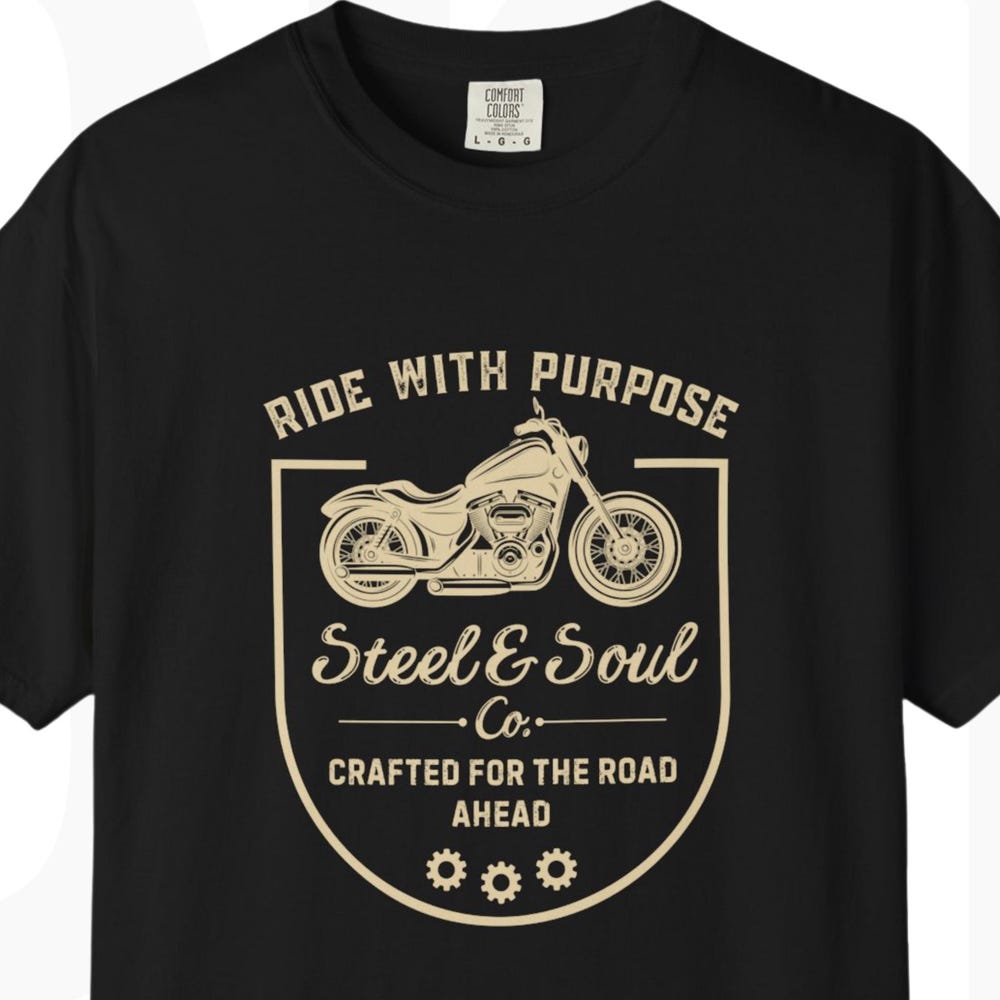 Vintage Ride With Purpose Motorcycle T-Shirt, Retro Motorcycle Shirt, Unisex Tee XXXXL