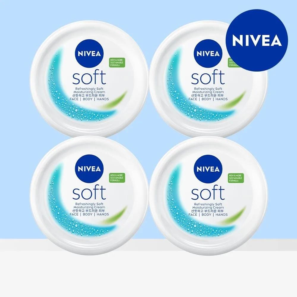 NIVEA Soft Refreshing Moisturizing Cream 200ml (4 pieces)