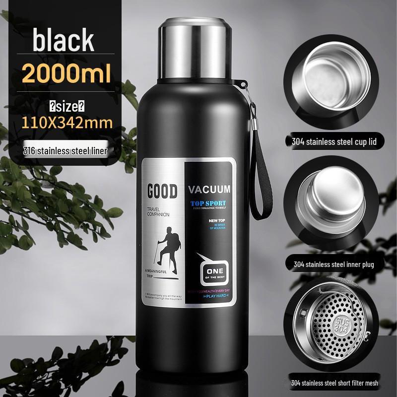 316 Stainless Steel Insulated Travel Flask - Large Capacity & Portable for Outdoor Use