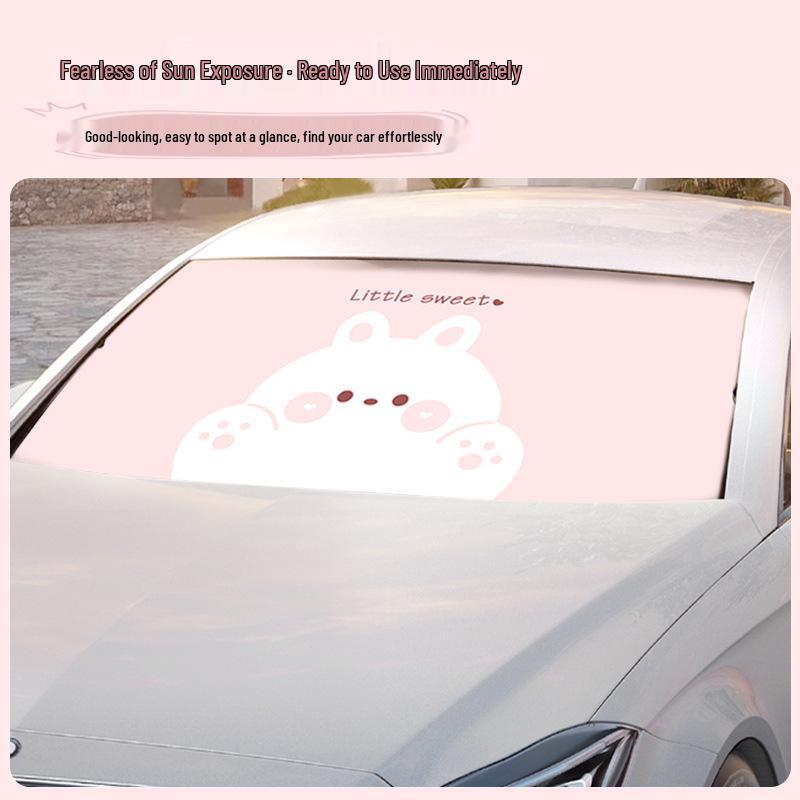 Cute Little Bear Retractable Car Sunshade Visor