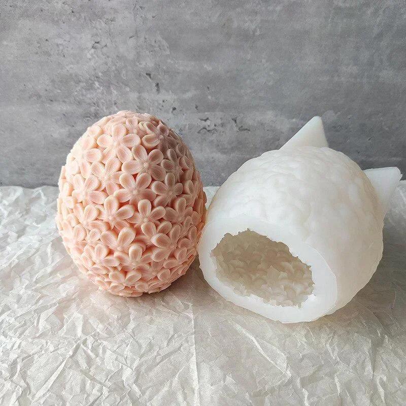 Large Silicone Candle Mold for DIY Flower Egg Ball Shape Scented Candle Wax Mould Handmade Plaster Resin Soap Craft Molds 2024
