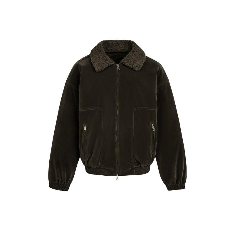 Kisko Winter American-Style Bomber Silhouette Fur Collar Suede Cotton Jacket for Men and Women, Cool and High-End, Warm and Trendy Coat