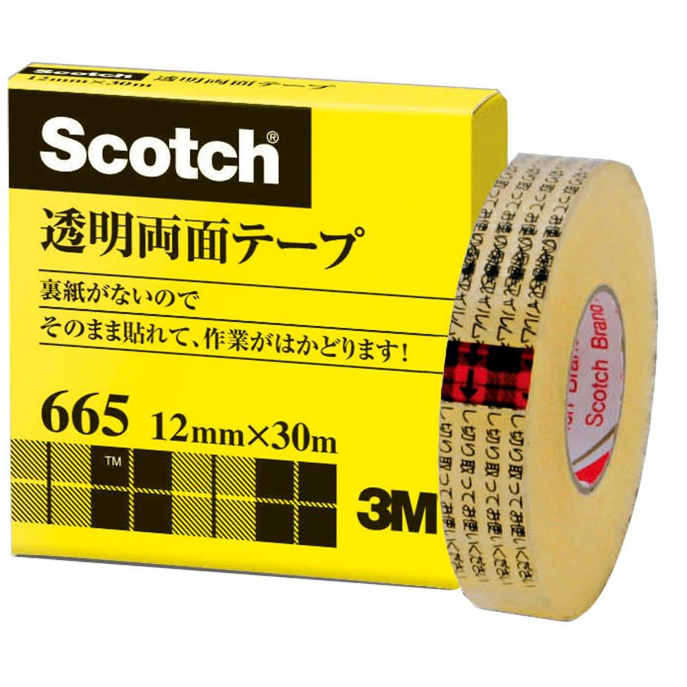 

3M Scotch Clear 12мм x Без бумаги Двусторонняя лента, 30м, Лайнер, Коробка, 665-1-12