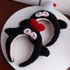 Cute Cartoon Penguin Plush Headband for Women - Fluffy Black, Perfect for Face Washing & Hair Styling In Autumn/Winter