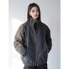 Unisex Distressed PU Leather and Cotton Retro Jacket - Women's 2024 Quilted Winter Coat