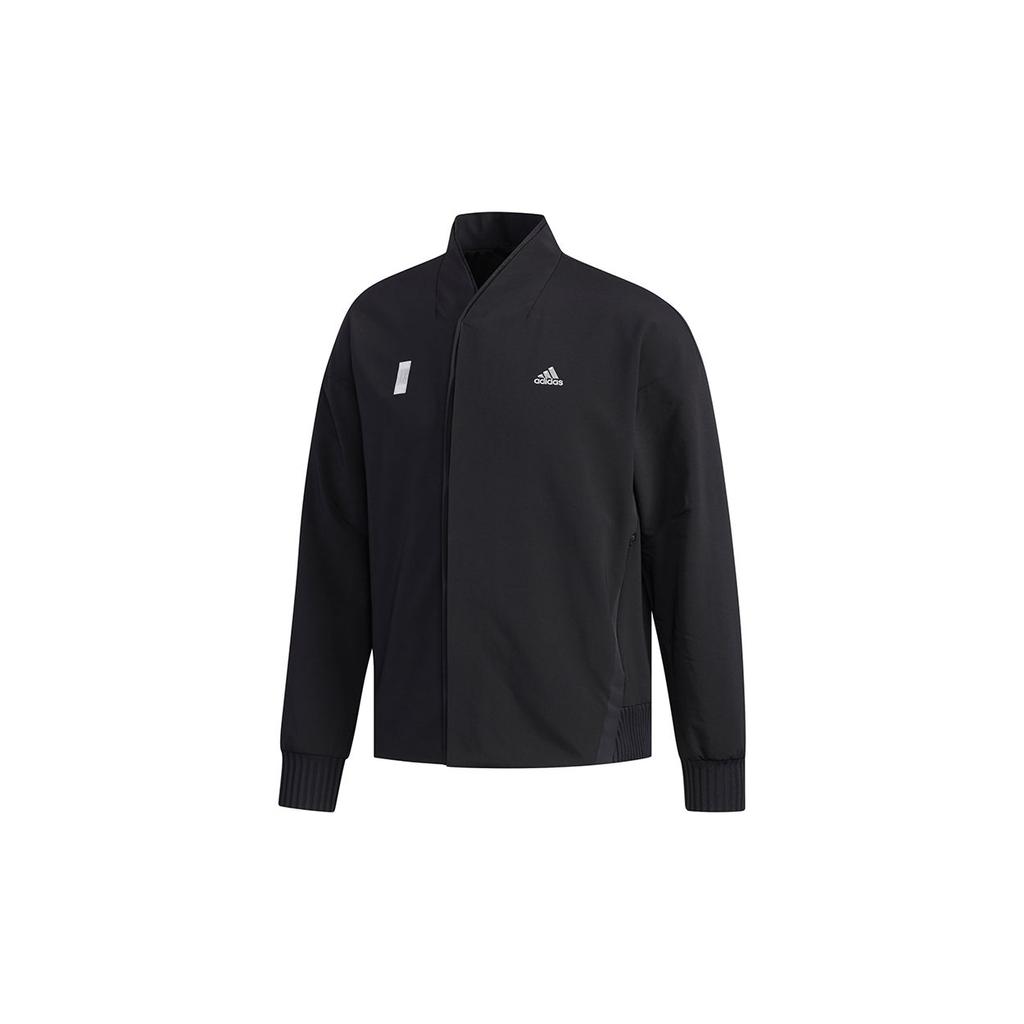 Adidas Wj Jkt Warm Logo Print Casual Sports Woven Jacket Men Jackets Black FJ0192