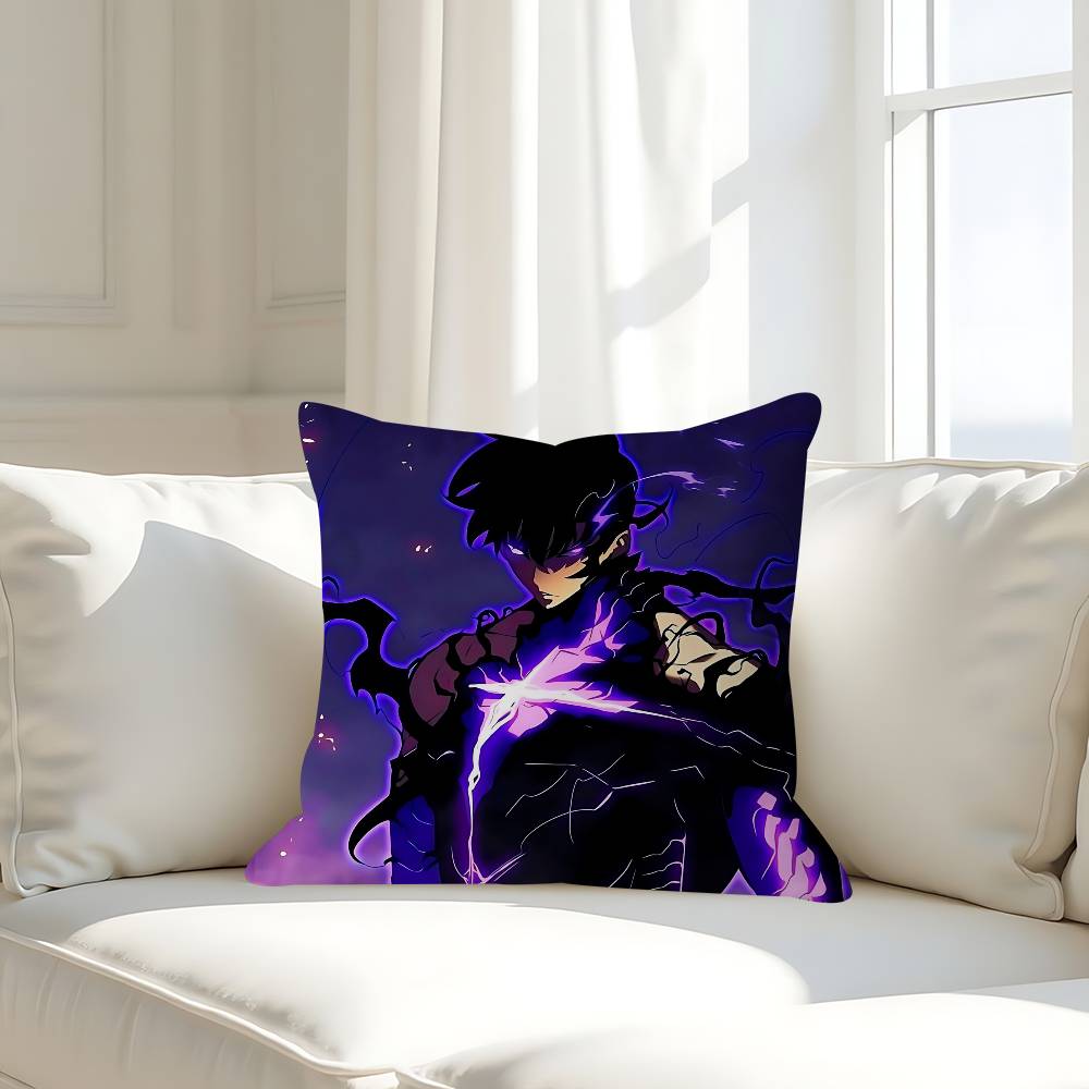 Tecknad Solo L-Leveling Kuddfodral Avtagbart Tvättbart Kuddfodral – Mjukt Linne för Alla Årstider