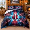 Set Biancheria da Letto 3 Pezzi Stampato Motivo AC Milan Lenzuolo Federa per Decorazione Camera da Letto
