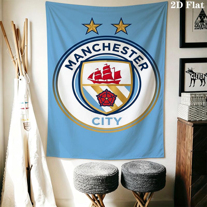 Manchester City Football Club Crest Bedding 1 Duvet Cover 2 Pillowcase Without Core Soft And Comfortable Christmas Birthday Gift Bedding Set