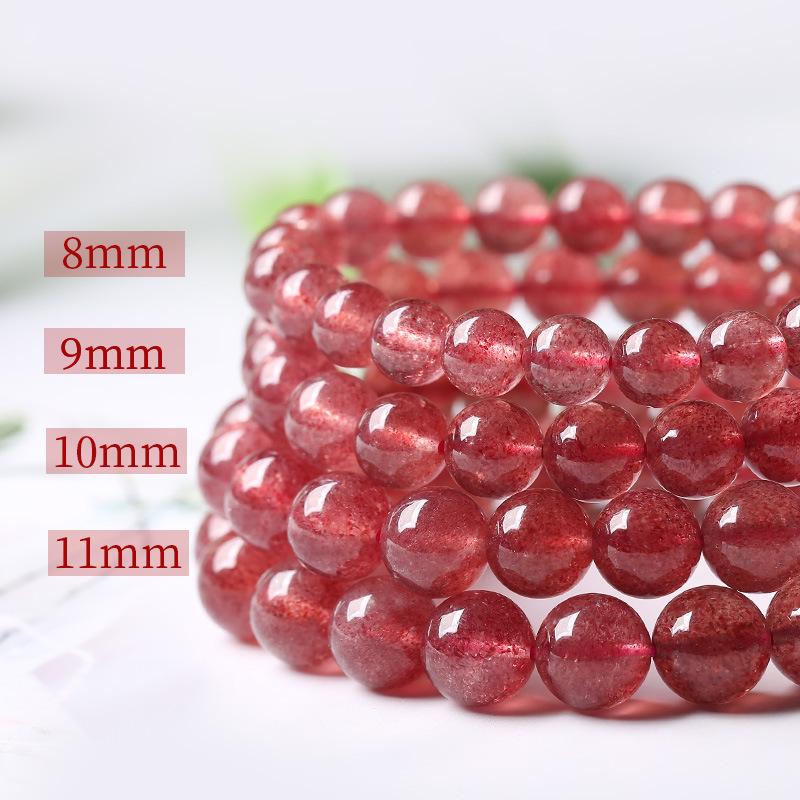 

Strawberry crystal bracelet for women, pigeon blood red Rose Quartz Bracelet Marriage Gift Live Streaming Beads approx8mm
