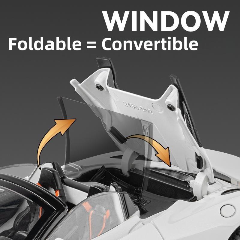 1/24 McLaren 720S Druckguss-Spielzeugauto, Miniatur-Cabrio-Modell, Pullback, Sound & Licht, Sammlung, Geschenk für Jungen und Kinder