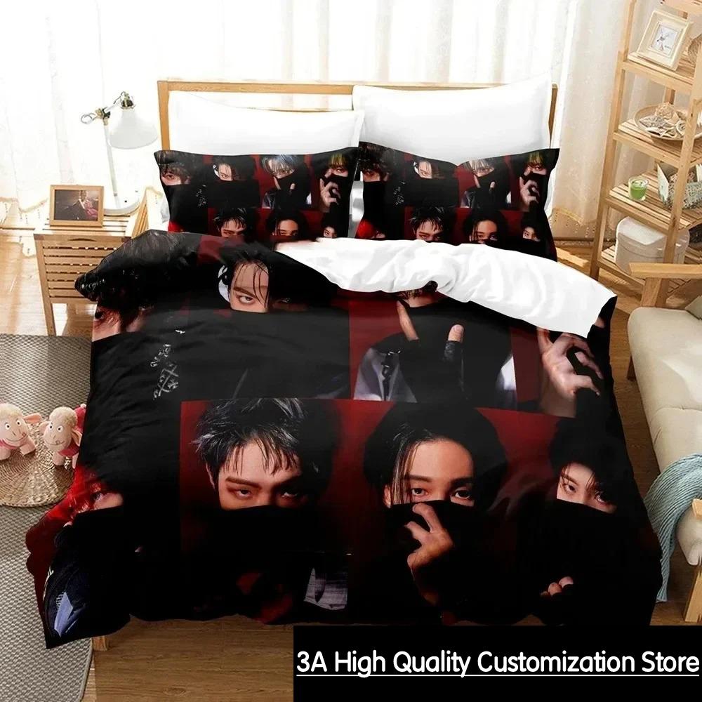 El Mundo Ep.fin Will ATEEZ Juego de Ropa de Cama Funda Nórdica Juego de Cama Funda de Colcha Funda de Almohada Edredón tamaño King Queen Ropa de Cama para Niños Adultos