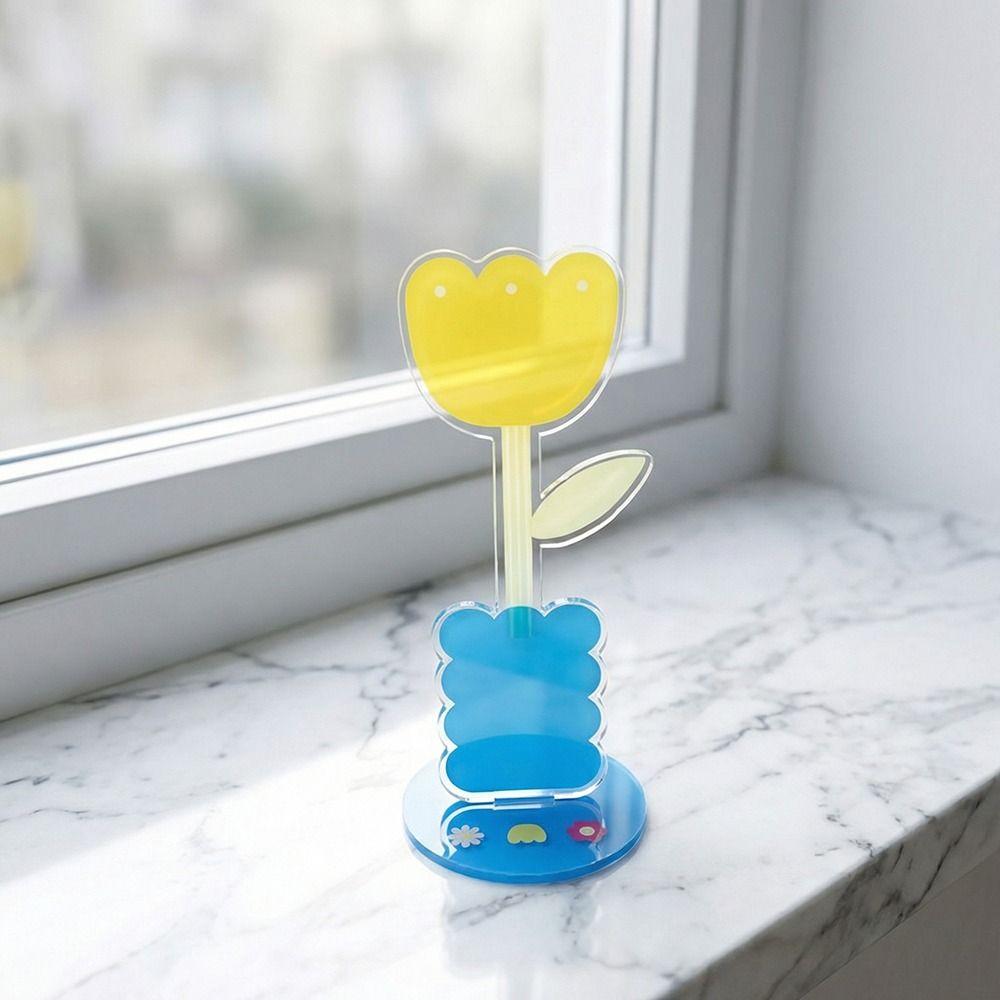 Cute Cartoon Acrylic Memo Clip Decoration Flower Shape Photo Display Stand Korean Style Multi-purpose Cartoon Note Holder