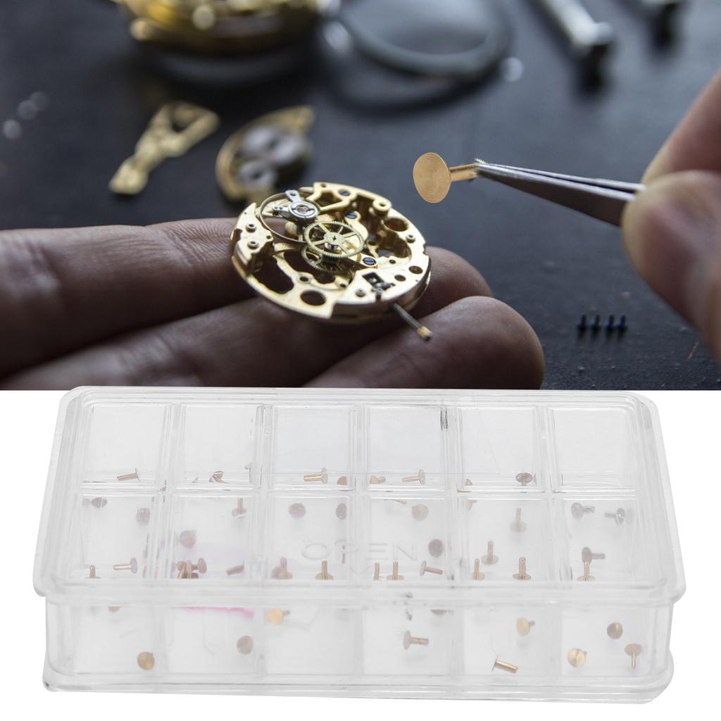 60 Stück / Schachtel Kupfer Uhrenzifferblatt Füße Sortiment Ersatzteile Reparaturen Teile für Armbanduhr Uhrmacher