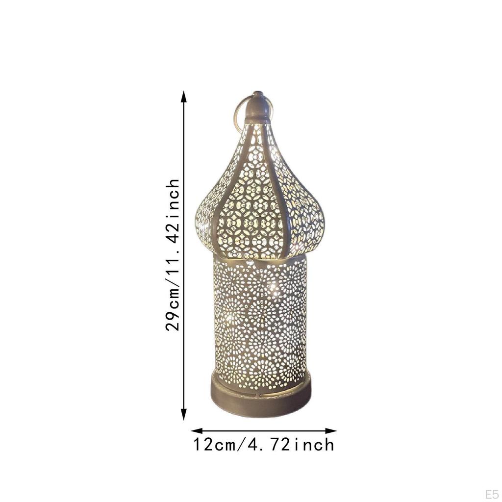 Decorative Hanging Lamp Crect Iron Crafts Lantern LED Fairy Light for Bedside