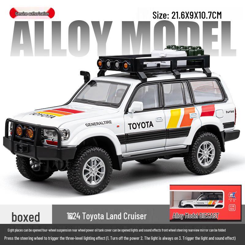 

C4062 1/24 Внедорожник Land Cruiser Игрушечная машинка с инерционным механизмом, со звуком и светом белый