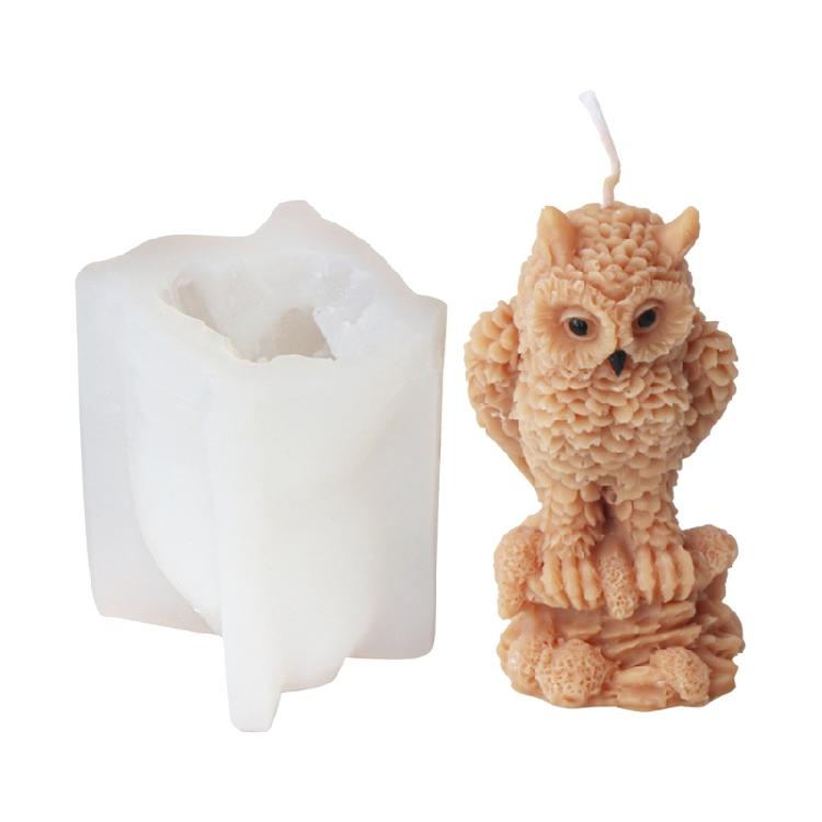Home Decors Owl Candle Silicone Mould Sturdy Silicone Owl Shaped Candle Casting Mould for Professional and Beginners