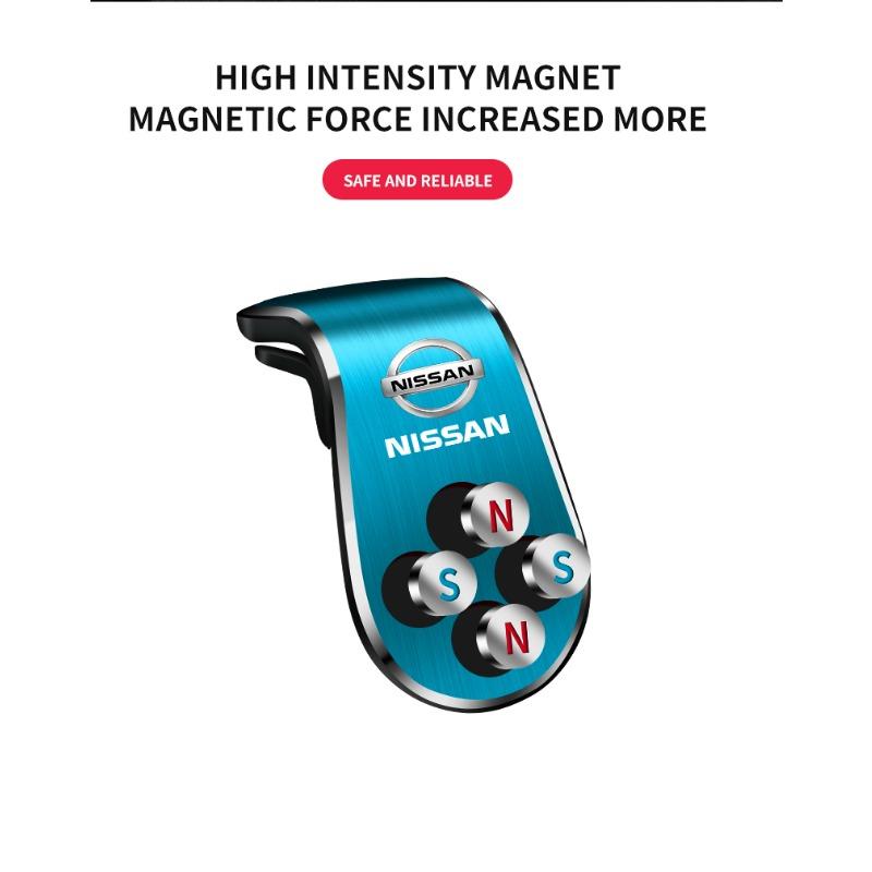 1ks Magnetický držák na telefon do auta ve tvaru L, speciální pro auto, s emblémem pro Nissan Nismo Tiida Teana ALTIMA SYLPHY MURANO KICKS QASHQAI GTR