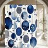 1pc Round Pattern Shower Curtain Modern Style Bathtub Partition Hanging Fabric Curtain with Interesting Blue And White Bubble