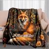 1PC Custom Name Fox Garden outdooor Flannel blankets Throw Blanket All-Season Throw Gift Bedspread for Couch, Bed, Camping Holiday Birthday gift