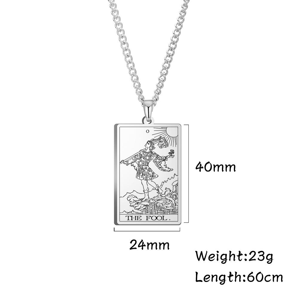 Titanium Steel Taro Brand Pendant Necklace For Men And Women, 22 Fashionable And Simple Square Shaped Jewelry Accessories
