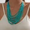 Bohemia Personality Multi-layered U-shaped Colorful Beaded Necklace for Women Summer Sexy Fashion Clothes Accessory Jewelry Gift