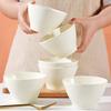 Set of 6 Cream-Colored 5-Inch Bowls - Creative and Stylish for Rice or Soup