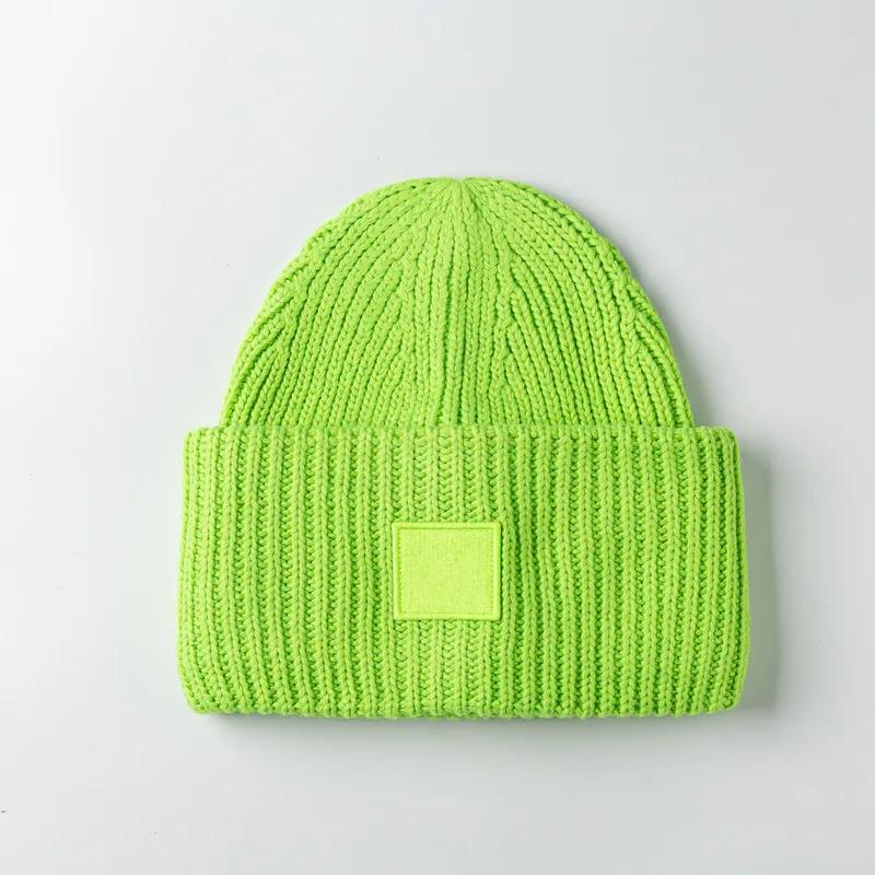 Couple Winter High Quality Thick Wool Smiling Face Knitted Hat For Men And Women Couples Winter Warm Knitted Hat Curled Edge Hat