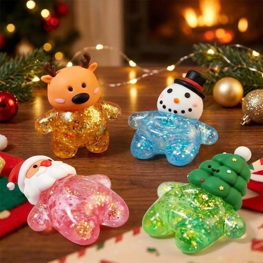 Soft Squeeze Toy Glitter Stress Relief Toy Fun Christmas Fidget Toy  Holiday Season