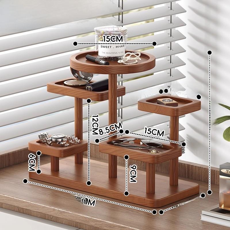 Retro Style Wood Key Holder Entrance Lway Storage Watch Glass Organizer Simple Modern Design Wooden Crtsmanip