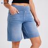 Cross-Border Cat Ear Denim High Waist Slimming Shorts with Multi-Pockets - Women's Casual Fitness Style